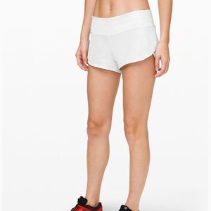 White Lululemon speed up shorts